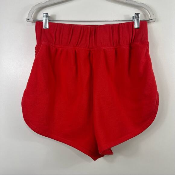 Free People Movement Off Sides Ruched Shorts in Grapefruit Red Size M Athletic - Picture 5 of 11